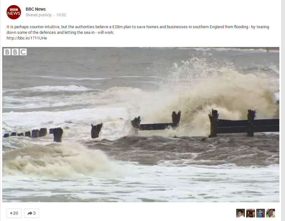 A full width post in Google+ A full width post in Google+